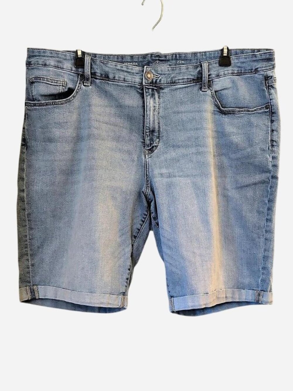 St. John’s Bay Light Blue Bermuda Denim Shorts Size 24W